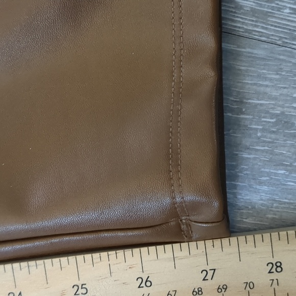 Gap Faux Leather Pants Women's Size Large Tan Skinny 31X27 - Picture 7 of 9